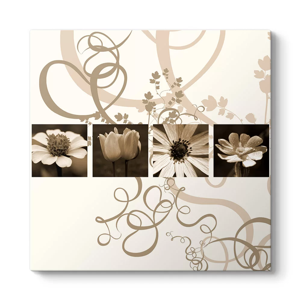 Brown Flowers Tablosu - Model 3